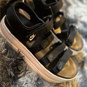 Nike Black Platform Sandals